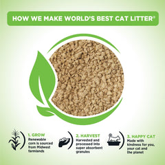 World's Best Cat Litter forming tight clumps in a litter box for easy scooping