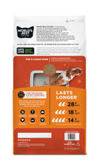 World's Best Cat Litter granule close-up highlighting larger particles and low dust