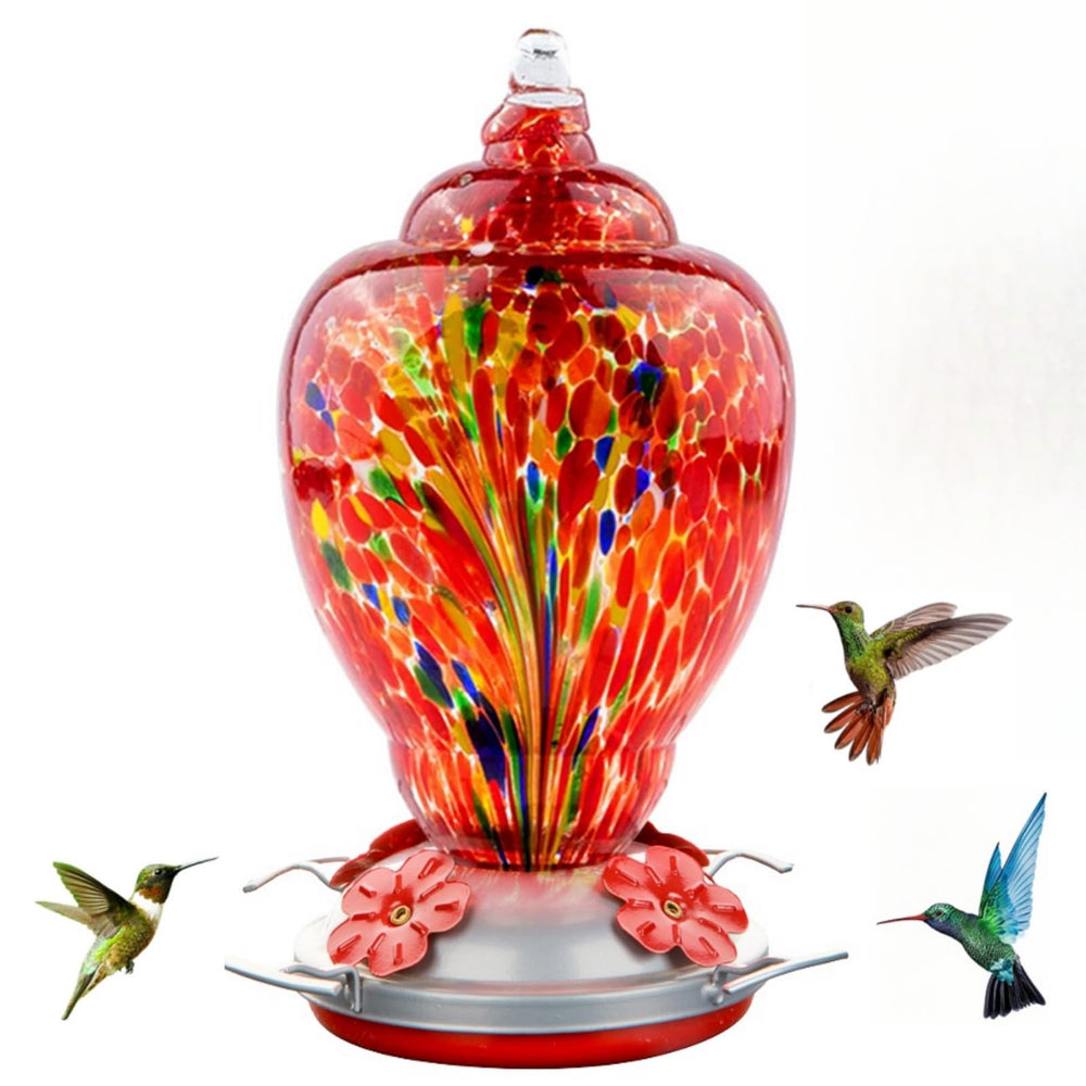 WOSIBO front view feeder showing colorful glass and clear reservoir benefit easy monitoring
