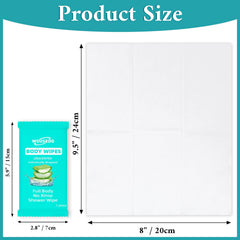 WOUSEDO single unwrapped wipe displayed to show full 8x9.5 inch coverage benefit