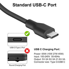 WUINTE adapter next to a credit card for scale demonstrating the charger's compact portability
