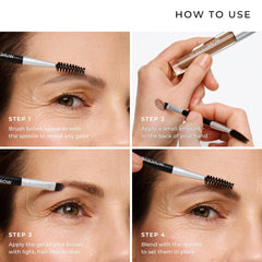 WUNDERBROW Brunette applied on eyebrow showing precise natural finish