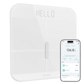 Wyze Smart Scale X front view showing white design and slim profile, clear aesthetic benefit