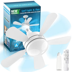 WZZIW front view of socket fan light showing compact design and bright output