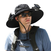 Xakava front view wide brim hat showing full face protection and comfort