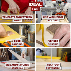 XFasten used to hold a router template during cutting for stable results