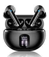 XIAOWTEK front view of dark black earbuds showing sleek design and portability