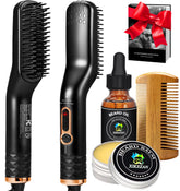 XIKEZAN front packaging showing complete beard straightener kit and gift box benefit convenience