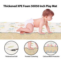 XVISHX play mat fitted inside a baby playpen creating a cushioned safe play surface