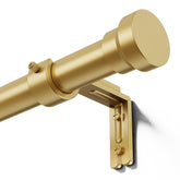YaFex gold curtain rod front view showing full kit and benefits