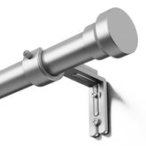 YaFex front view of silver curtain rod showing sleek modern profile and durability