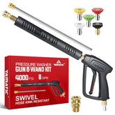 YAMATIC front view of pressure washer wand showing gun and handle for comfortable gripping
