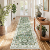 Yamaziot runner front view showcasing sage green floral design and soft look