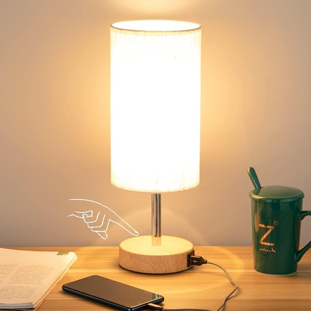 Yarra-Decor front view bedside lamp showing silhouette and warm glow