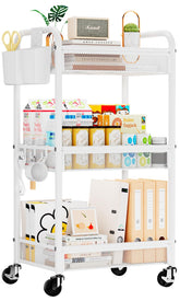 YASONIC front view of 3-tier cart showing organized storage and mobility benefit