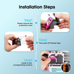 YATUNINK tri-color 67XL nozzle detail illustrating precise ink delivery for consistent color