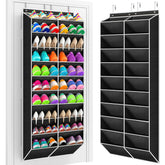 Yecaye front view of full hanging shoe rack showing neat vertical storage benefit