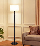 Yemela front view lamp in living room showing ambient benefit