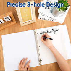 YesBes detail of three pre-punched holes ensuring easy binder compatibility
