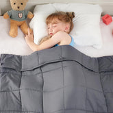 yescool front view of grey 36x48 lap blanket showing compact size and soft look, calming comfort