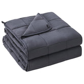 yescool front view of grey 60x80 weighted blanket showing clean cover and calming look