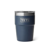 YETI Rambler front view in navy showing durable stainless design and reliable insulation