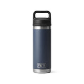 YETI Rambler 18 oz bottle front view showing navy finish and compact size benefit