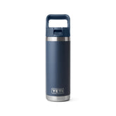 YETI Rambler 18 oz navy front view showing durable design and easy portability