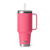YETI Rambler 42 oz front view in Tropical Pink showing durable finish and shape benefit: easy recognition