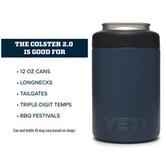 YETI Rambler Colster with standard 12 oz can installed showing snug fit and stability