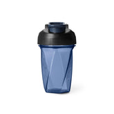YETI front view of navy Helimix bottle showing brand and leakproof lid benefit