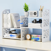 YGYQZ front view of 3-tier desk shelf showing organized surface benefit