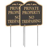 YHAIATTA front-facing sign on stake showing clear private property message and curb appeal