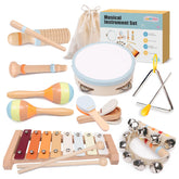 YHHYTOY front packaging showing the 8-in-1 wooden instruments and gift-ready box