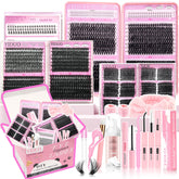 YIDUO front packaging showing full lash cluster kit and included tools for convenience