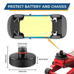 Yieokei installed on Model Y jack point demonstrating secure lift protection