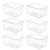 YIHONG front view of six clear organizer bins showing neat storage benefit