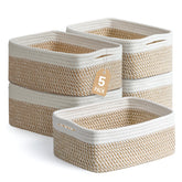 Yilobi front view of five baskets showing compact storage and neat presentation