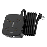 YISHU front view showing eight outlets and four USB ports for flexible charging