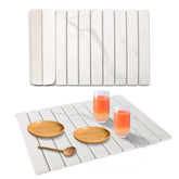 YLjindoia front view white marble mat protecting counter