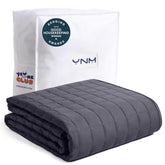 YnM front view of 15lb weighted blanket showing even weight distribution and calming design