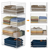 Yociyoga front view of white closet organizer showing neat folded clothes benefit