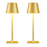 Yogaret Gold front view showing elegant cordless lamp and two-pack convenience