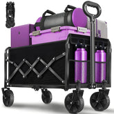 Yollber wagon front view showing sturdy frame and easy access benefit