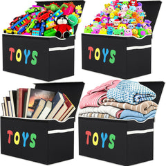 YOLOXO open lid inside storage view filled with toys to keep a playroom tidy