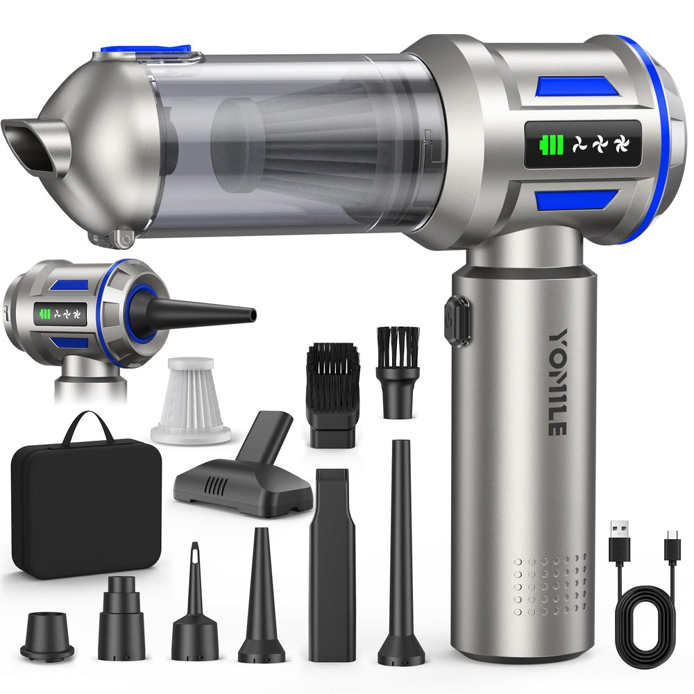 Yomile front view handheld vacuum showing compact design and easy grip for portable cleaning
