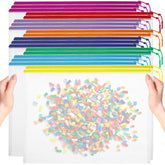 YOPCDJ front view of 20 colorful A3 zipper pouches showing variety and capacity