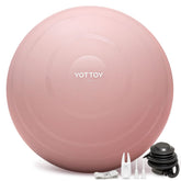 YOTTOY front view pink exercise ball showing stable base and sturdy design