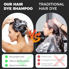 YOURTONE application on dry hair mid-coverage, quick touch-up effectiveness shown