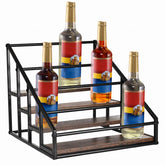 YQBRAO front view of 4-tier rack showing organized bottles and neat countertop